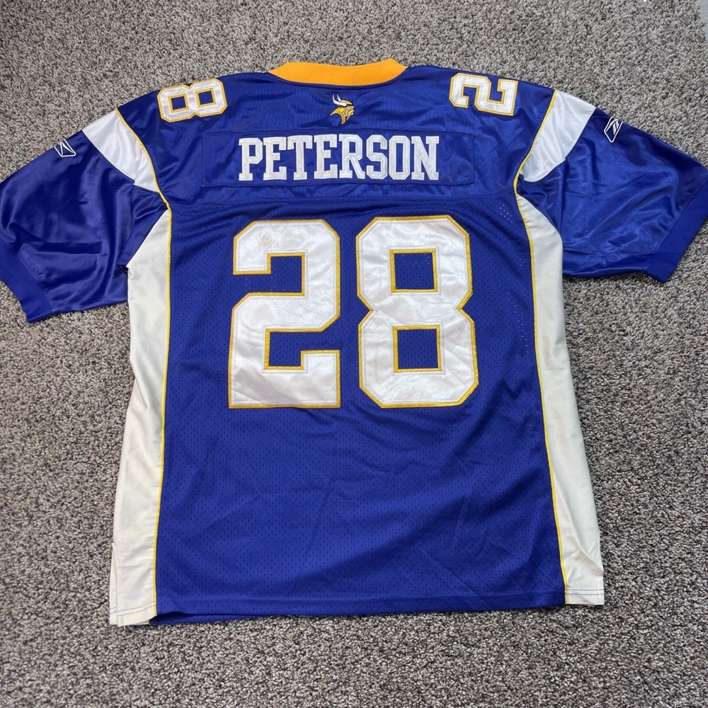Reebok Men's XXL (54) Minnesota Vikings Adrian Peterson #28 NFL Jersey Purple